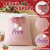 Ulico Personalized Christmas Santa Sack Bags with Embroidered Name,20x28 Custom Christmas Santa Bags, Large Red Velvet Drawstring Gift Supplies Bag (4 Pcs) view 4