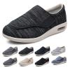 Extra Width Diabetic Shoes, Lightweight Walking Shoes, Adjustable Breathable Non-Slip Sneakers with Air Cushion, for Swollen Feet, Edema Black Gray view 1