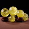 LoKori Citrine Crystal Ball for Gift,Natural Yellow Crystal Sphere with Wooden Stand,Ornaments Feng Shui for Meditation and Positive Energy Decor,70mm view 3