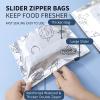 30 Pcs Reusable Aluminum Foil Sealable Storage Bags, Aluminum Foil Storage Bags, Stand up Freezer Vacuum Zip Lock Pouches with Label for Vegetable Fruit Meat (30*S) view 3