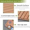 Large Non-Slip Bath Mat 28x28in (71x71cm) Wood Shower Mat for Bathroom Floor, Indoor/Outdoor Use, Durable Slated Platform, Ideal for Shower Safety and Comfort view 3