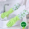 XUNPENG PVC Single-Layer Kitchen Gloves, Household Gloves for Kitchen Dishwashing Cleaning Laundry (Purple,L,2 pairs) view 2