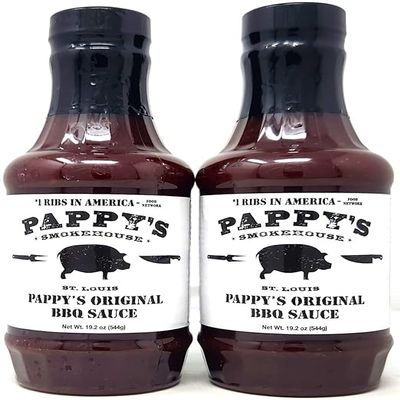 2 Pack of Barbecue Sauce #1 in America Pappys St Louis Style Bottles (19oz, Hoodoo Sauce)
