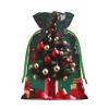 JxWCher Round Ball Christmas Tree Print Christmas Gift Bag Gift Pouches with Drawstring, Rustic Holiday Party Favor Bags Medium view 2