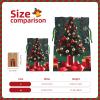 JxWCher Round Ball Christmas Tree Print Christmas Gift Bag Gift Pouches with Drawstring, Rustic Holiday Party Favor Bags Medium view 4