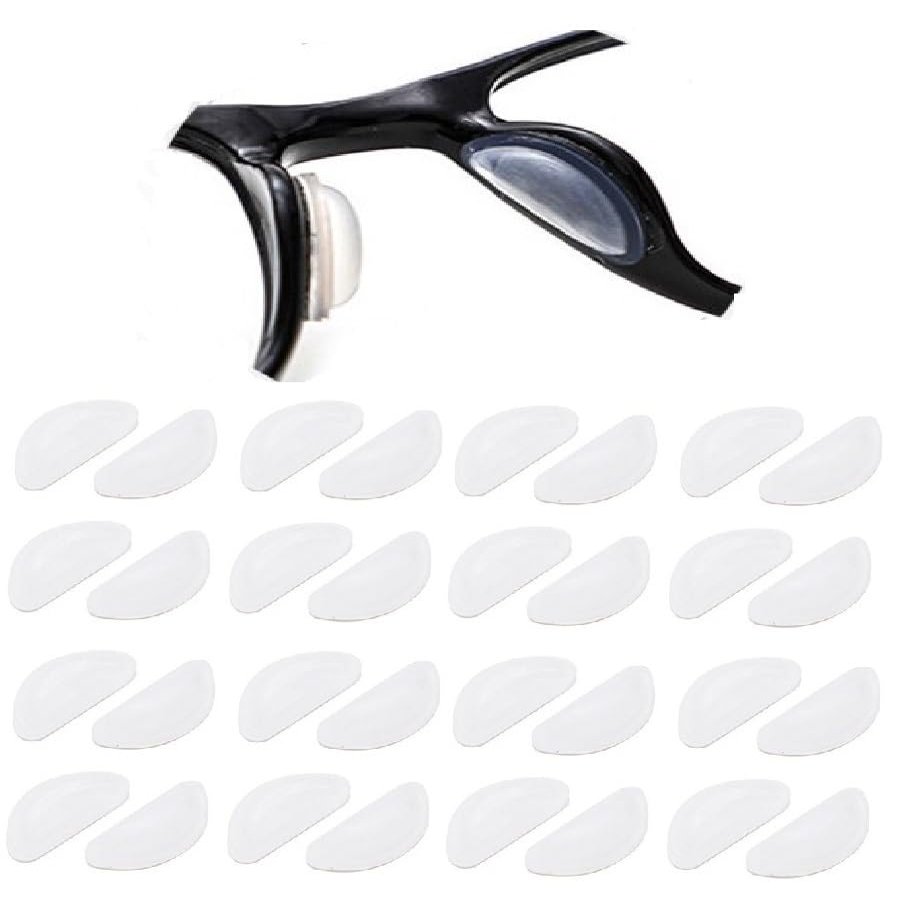16 Pairs White Eyeglasses Nose Pads, Stick On 3.5 mm Thickness Adhesive,Soft Silicone Comfort Anti Slip Flexible Nose Pieces for Glasses Sunglasses Reading Glasses Replacement Part Kits