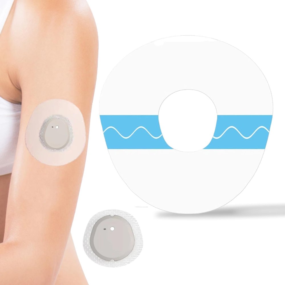 30-Pack G7 Sensor Adhesive Patches Latex-Free Sweatproof 10+ Days Wear Water-Resistant Tape Hypoallergenic & Breathable Pre-Cut Oval with Easy-Peel Backing Adhesion for Swimming Sports with Hole Patch