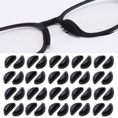 20 Pairs Black Eyeglasses Nose Pads, Stick On 3.5 mm Thickness Adhesive,Soft Silicone Comfort Anti Slip Flexible Nose Pieces for Glasses Sunglasses Reading Glasses Replacement Part Kits