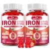 2 Pack Iron Gummies for Women & Kids, Sugar Free with Vitamin C, 20mg Gentle Iron for Whole Family, Non-Constipating, Blood Builder B12 & Folate, Energy Support, Strawberry 120 Count view 1