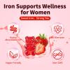 2 Pack Iron Gummies for Women & Kids, Sugar Free with Vitamin C, 20mg Gentle Iron for Whole Family, Non-Constipating, Blood Builder B12 & Folate, Energy Support, Strawberry 120 Count view 3