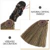 KITCHENKARATLY Natural Crystal Broom Pendant - 6 Inch Feng Shui Quartz Broomstick for Halloween Home Decoration Witchcraft Altar Supplies Meditation Therapy view 3