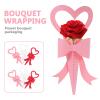 KITCHENKARATLY 6pcs Valentines Day Flower Bouquet Wrap: Decorative Floral Paper Sleeves for Roses - Heart Bouquet Packaging Bags - Single Flower Wrapper view 4