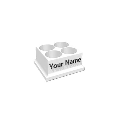 Znet3D Eye Drop Bottles Organizer & Storage 4-Slot Holder - Customize with Your own Business Name - Many Color Options
