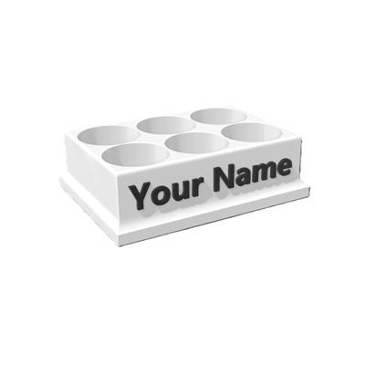 Znet3D Eye Drop Bottles Organizer & Storage 6-Slot Holder - Customize Your own Business Name - Lots of Color Options - Flush Text Style
