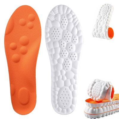 Steppers Insoles for Men and Women, Cloud Insoles with Arch Support, 4D Memory Foam Insole, Breathable and Comfortable Shoe Inserts, Trim to Fit All Shoe Types (1Pair-Orange, Men 7-8/Women 8.5-9.5)