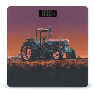 Aesthetic Tractor Weight Scale Digital Electronic Scales Bathroom Scale, Larg LCD Backlight Display, High Precision Measurements,Tempered Glass