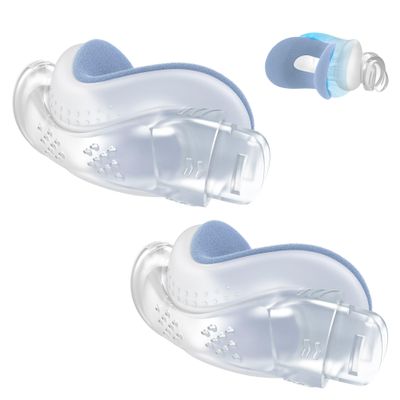 2 Packs Improved Cushion for Airtouch N30i & Airfit N30i, with Soft Fleece Fabric, Warm & Breathable, Non-Slip Nasal Pillow Mask, Replacement CPAP Supplies, Old Version - Blue (Small)