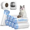 160 Count Cat Litter Box Liners Compatible with MeoWant-SCO1 & MeoWant-SCO2, Cat Litter Liners for Automatic Litter Box, Thick Heavy Duty Waste Bags with Drawstrings, 18.11" x 12.6" view 1