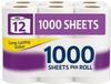 1000-Sheet Toilet Paper 12 Pack Premium 1-Ply Bath Tissue, Soft & Strong, Septic-Safe, Long-Lasting Bathroom Tissue for Home, Office & Commercial Use view 1