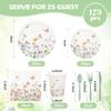 175 Pcs Wildflower Paper Plates and Napkins for 25 Guests view 2