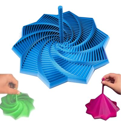 3D Printed Expanded Sensory Fidget Star, Fractal Fidget Hexagon with Handles, Colorful Whirling Spiral Design, 2025 New Star Shaped Fidget Star (G Type, Large)