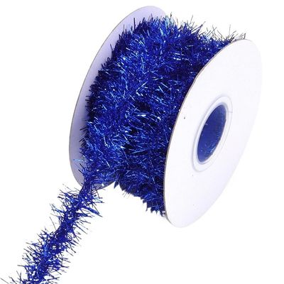10Yards Glitter Christmas Tinsel Garland Metallic Foil Thin Christmas Mini Garland for Xmas Tree Party Wedding Decorations Craft Supplies(Sapphire)