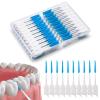 ACSKD 300 Pieces Interdental Brushes,Braces Brush with Silicone Head,Dental Tooth Flossing Toothpick Cleaners Tooth Tool, Blue view 1