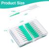 ACSKD 300 Pieces Interdental Brushes,Braces Brush with Silicone Head,Dental Tooth Flossing Toothpick Cleaners Tooth Tool, Blue view 2