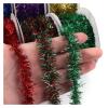 10Yards Glitter Christmas Tinsel Garland Metallic Foil Thin Christmas Mini Garland for Xmas Tree Party Wedding Decorations Craft Supplies(Light Gold) view 2