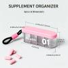 ARKFUSION 2 Pack Small Pill Box, 4 Compartment Travel Pill Organizer with Strong Seal, Moisture Proof Daily Vitamin Container for Pocket Purse, AM PM Pill Case, Cute Travel Medicine Organizer(Pink) view 2