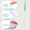ACSKD 300 Pieces Interdental Brushes,Braces Brush with Silicone Head,Dental Tooth Flossing Toothpick Cleaners Tooth Tool, Orange view 3