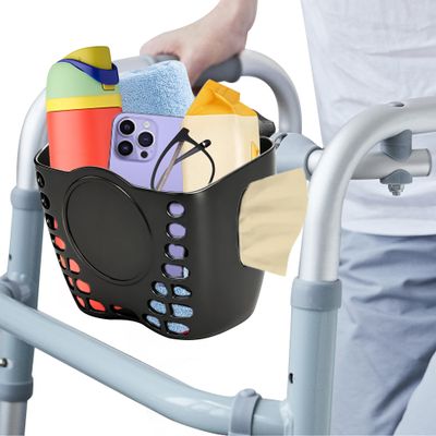 Wheelchair Cup Holder, Cup Holder for Walker, Basket for Walkers to Carry Things, Walker Basket Fit for Wheelchair, Walker, Rollator, Scooter, Stroller