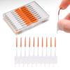 ACSKD 300PCS Dental Floss Picks,Dual-Use Interdental Brushes,Soft Silicone Brush Head Toothpicks, Tooth Picks Flossers for Teeth Braces Cleaning (Orange) view 1