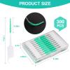 ACSKD 300PCS Dental Floss Picks,Dual-Use Interdental Brushes,Soft Silicone Brush Head Toothpicks, Tooth Picks Flossers for Teeth Braces Cleaning (Orange) view 2