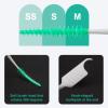 ACSKD 300PCS Dental Floss Picks,Dual-Use Interdental Brushes,Soft Silicone Brush Head Toothpicks, Tooth Picks Flossers for Teeth Braces Cleaning (Orange) view 3