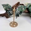 Natural Moss Agate Butterfly Wings Crystal with Stand, Hand Carved Healing Crystal Quartz Gemstone Figurine, Reiki Energy Stone for Home Office Tabletop Decor view 1