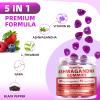 3000mg Organic Ashwagandha Gummies, 5-IN-1 Ashwagandha Supplements, Anxiety Gummies with Vitamin B6 & L-Theanine & GABA & Black Pepper, Ashwagandha for Women & Men - Calming & Relax, 120 Gummies view 4