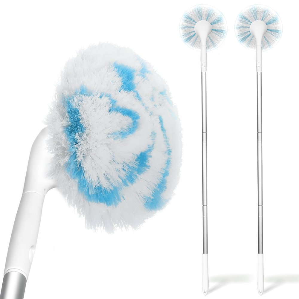 Fieploom Non-Scratch Tub Tile Scrubber Brush, 48" Long Handle (2-Pack)