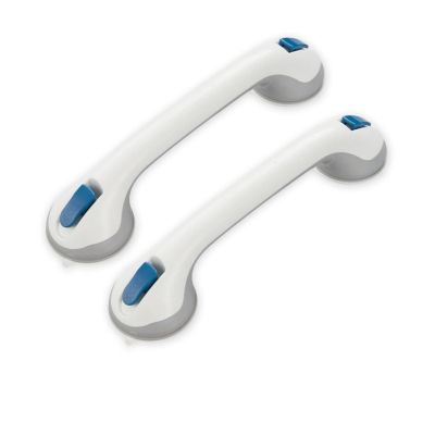 Grab Bars for Bathtubs and Showers, Suction Cup Shower Handle, Removable No Drill Bathroom Safety Assist Grip, Tool Free Install for Seniors and Adults, Shower, Tub, Toilet, RV, 2 Pack