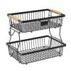2 Tier Fruit Basket Racks Kitchen Counter Vegetable Rack Stand Organizer Holder,Compatible for Bread Snack Veggies(A Style) view 1