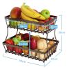 2 Tier Fruit Basket Racks Kitchen Counter Vegetable Rack Stand Organizer Holder,Compatible for Bread Snack Veggies(A Style) view 4