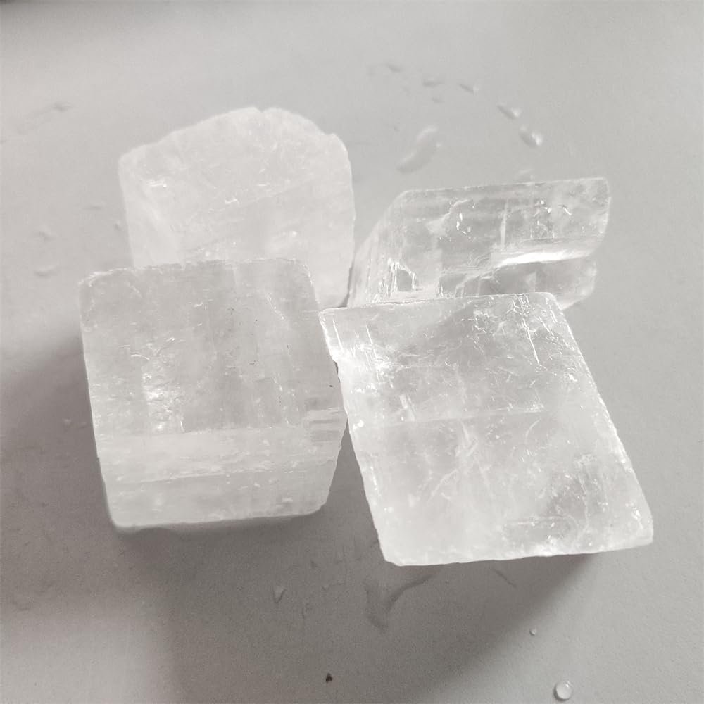 100g 3-5cm Orange Clear Spar Stone White Calcite Rough Gift