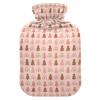 Blush Brown Rainbow Christmas Tree Hot Waterbottle with Soft Cover, 1L Water Bottle Bag for Menstrual Cramps view 1