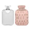 Blush Brown Rainbow Christmas Tree Hot Waterbottle with Soft Cover, 1L Water Bottle Bag for Menstrual Cramps view 2