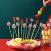 100Pack Year of the Horse Fruit Bamboo Skewers,4.7In Holiday Appetiser Toothpicks with 10 Festive Designs for New Year Party Drinks,Charcuterie & Fruit Skewers,Christmas Decoration Supplies view 3