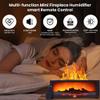 7-Color Flame Fireplace Humidifier,280ml Water Tank Capacity,Cool Mist Humidifier,3-Speed Timer,Automatic Shut-Off Protection,With Remote Control,Suitable for Home,Office and Bedroom Copper view 2