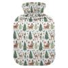 Christmas Light Grey Santa Sleigh Elf Tree Hot-Water Bottle with Soft Cover, 1L Hot Compresses for The Body for Arthritis view 1