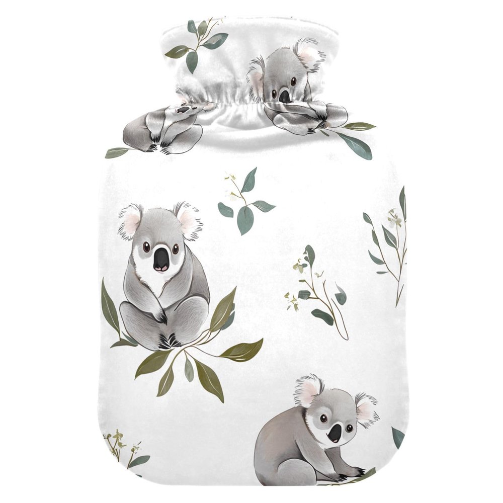 Funny Koala Hot Waterbottle with Soft Cover, 1L Hotwater Bag for Pain Relief