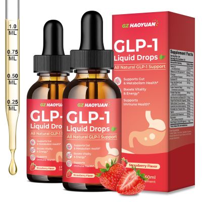 2 Pack GLP-1 Supplement, 16-in-1 GLP-1 Liquid Drops with Berberine, Ceylon Cinnamon, Green Tea, Chromium & Resveratrol, Naturally GLP 1 Support for Metabolism, Gut Digestion, Stawberry Flavor, 4 Fl Oz