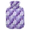 Purple Christmas Ornament Pattern Hot Bottle Water Bag with Soft Cover, 1L Water Bags for Neck Shoulder Warmer view 1